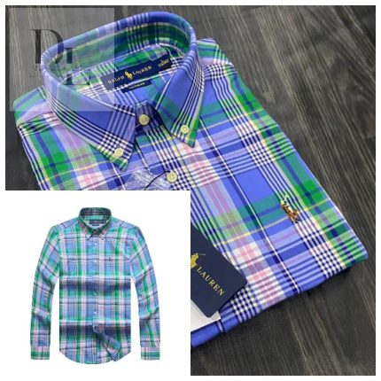 A Classic PRL Men’s Custom-Fit Logo-Embroidered Long Sleeve Oxford Cotton Shirt