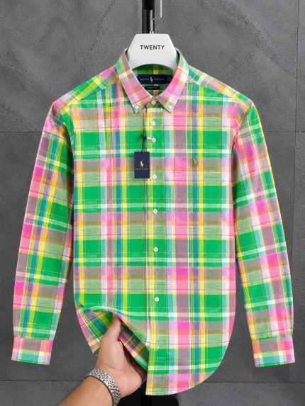 A Classic PRL Men’s Custom-Fit Logo-Embroidered Long Sleeve Oxford Cotton Shirt