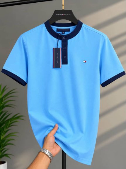 Classic Bishop Neck THF Cotton Polo Shirt