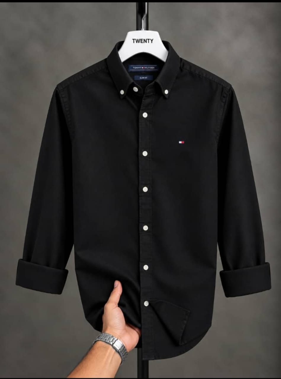 73d9f514-59b0-4c76-9338-1e35c7c40651 A Classic THF Custom-Fit Logo-Embroidered Men’s Long Sleeve Oxford Cotton Shirt