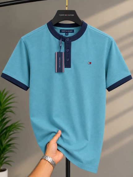 Classic Bishop Neck THF Cotton Polo Shirt