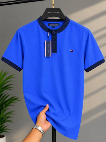Classic Bishop Neck THF Cotton Polo Shirt