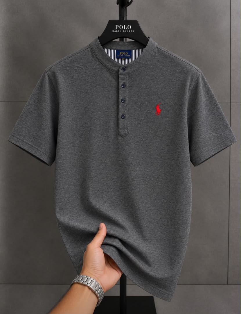 939a5a26-13b2-4743-bcfa-49cb48ba8879 Classic Bishop Neck PRL Cotton Polo Shirt