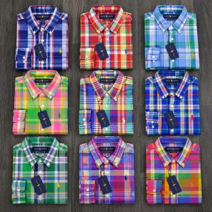 A Classic PRL Men’s Custom-Fit Logo-Embroidered Long Sleeve Oxford Cotton Shirt. (Pack Of 8 Pairs)