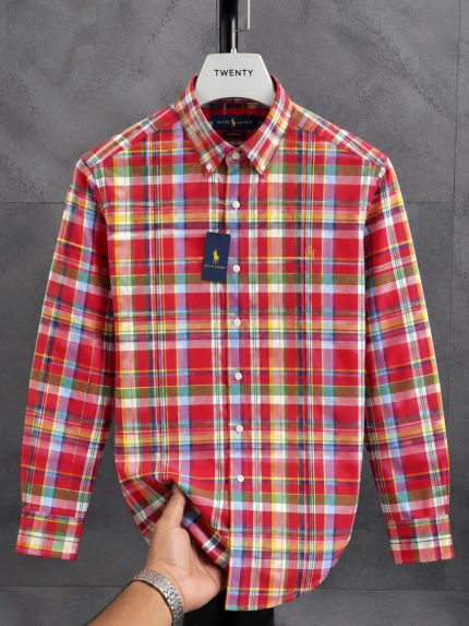 A Classic PRL Men’s Custom-Fit Logo-Embroidered Long Sleeve Oxford Cotton Shirt
