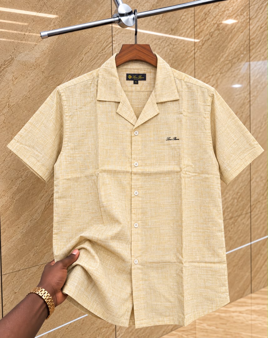 edc8e5e8-4d59-4ebf-84b0-906896c4f329 A Classic LP Custom-Fit Logo-Embroidered Men’s Short Sleeve Linen Shirt