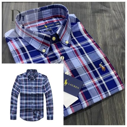 A Classic PRL Men’s Custom-Fit Logo-Embroidered Long Sleeve Oxford Cotton Shirt