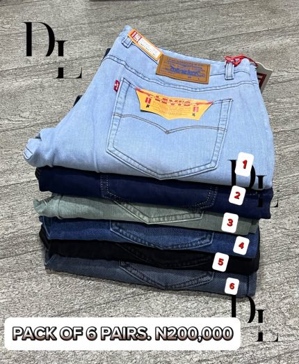 Men Straight Cut Jean LV’S ( Pack Of 6 Colors )